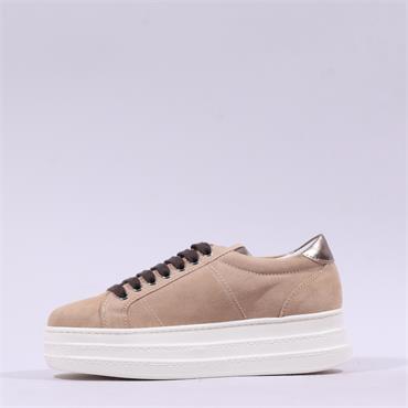 Marco Moreo Atlanta Platform Trainer - Beige Suede